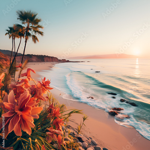 beach with palm trees