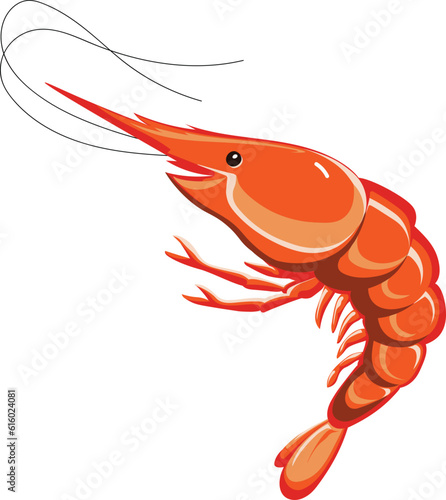 Shrimp. Digital art painting to file eps.