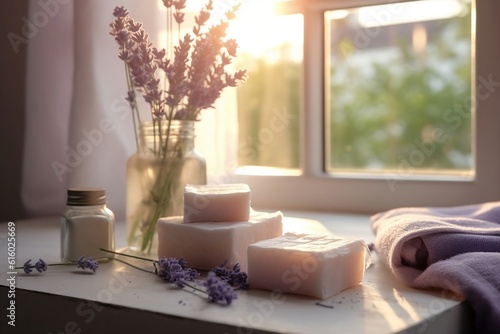 Organic soap with lavender handmade at home