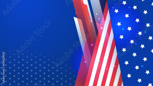 vector gradient 4th of july background with flag