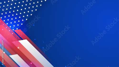 USA independence day abstract background with elements of the american flag in red and blue colors