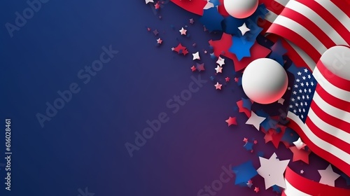 Fotografia USA flag background design for independence, veterans, labor, memorial day, army