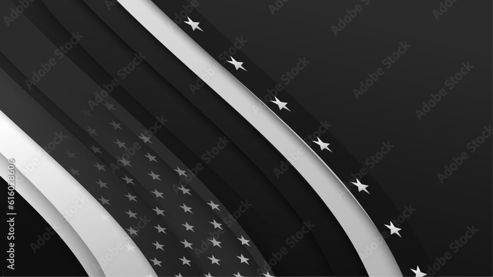 vector grayscale flat 4th of july independence day