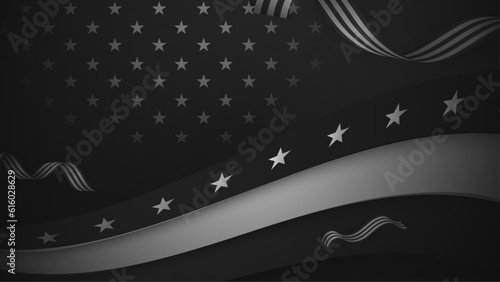 Vector abstract usa background design of line grayscale and star 4th of july independence day