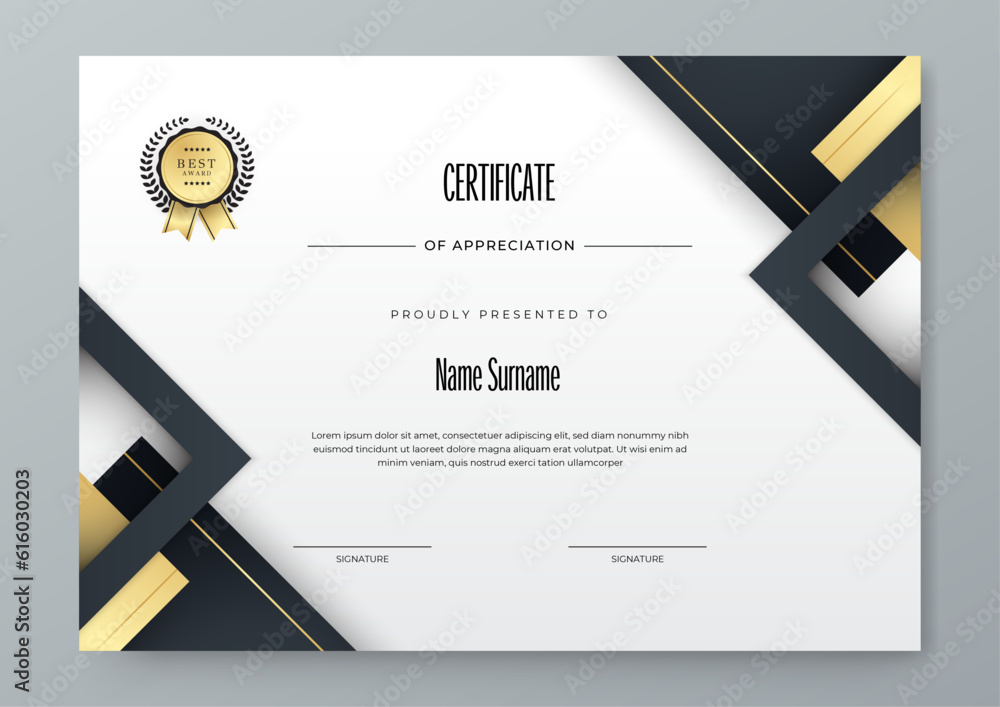 certificate template banner with polygonal geometric shape for print ...