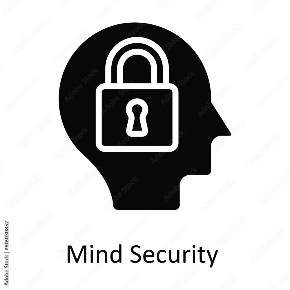 Mind Security Vector solid Icon Design illustration. Cyber security Symbol on White background EPS 10 File
Mind Security Vector solid Icon Design illustration. Cyber security Symbol on White background EPS 10 File