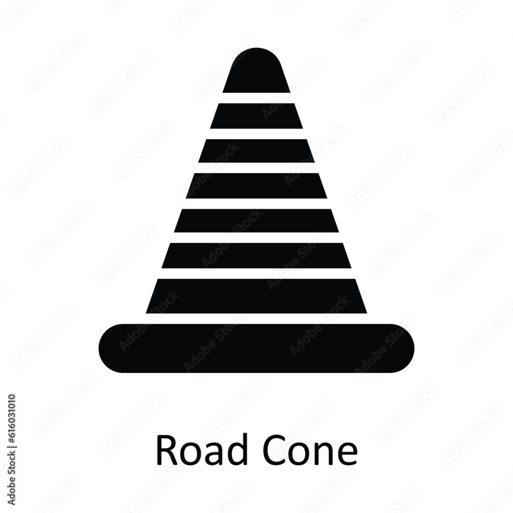 Road Cone Vector  solid Icon Design illustration. Cyber security  Symbol on White background EPS 10 File
