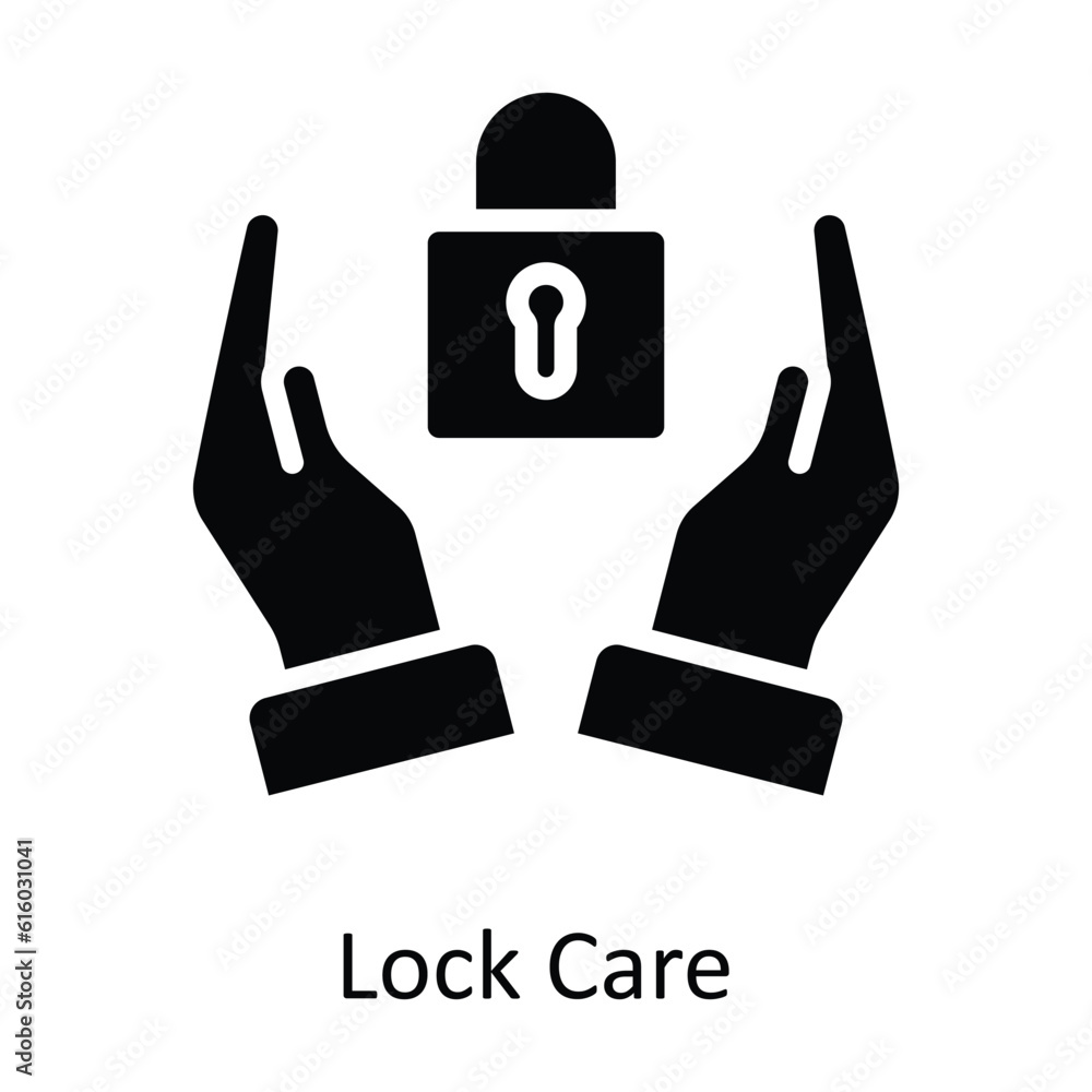 Obraz premium Lock Care Vector solid Icon Design illustration. Cyber security Symbol on White background EPS 10 File 