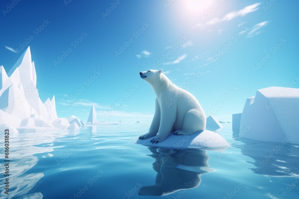 polar bear on a iceberg, Fragile Majesty: A Captivating CG Art Depicting an Ice Bear on a Melting Ice Floe, Embodying the Fragile Beauty and Environmental Challenges of the Arctic Ocean polar bear on a iceberg, Fragile Majesty: A Captivating CG Art Depicting an Ice Bear on a Melting Ice Floe, Embodying the Fragile Beauty and Environmental Challenges of the Arctic Ocean