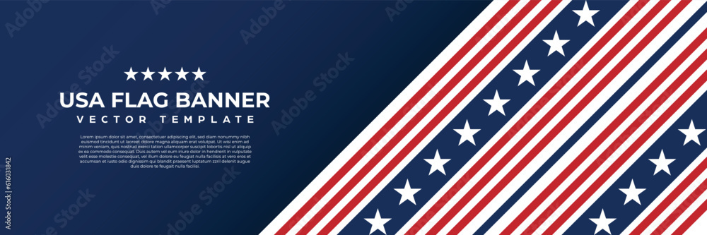 America banner design vector, USA flag background template for celebrate national day, 4th of july, memorial day event America banner design vector, USA flag background template for celebrate national day, 4th of july, memorial day event