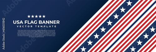 America banner design vector, USA flag background template for celebrate national day, 4th of july, memorial day event