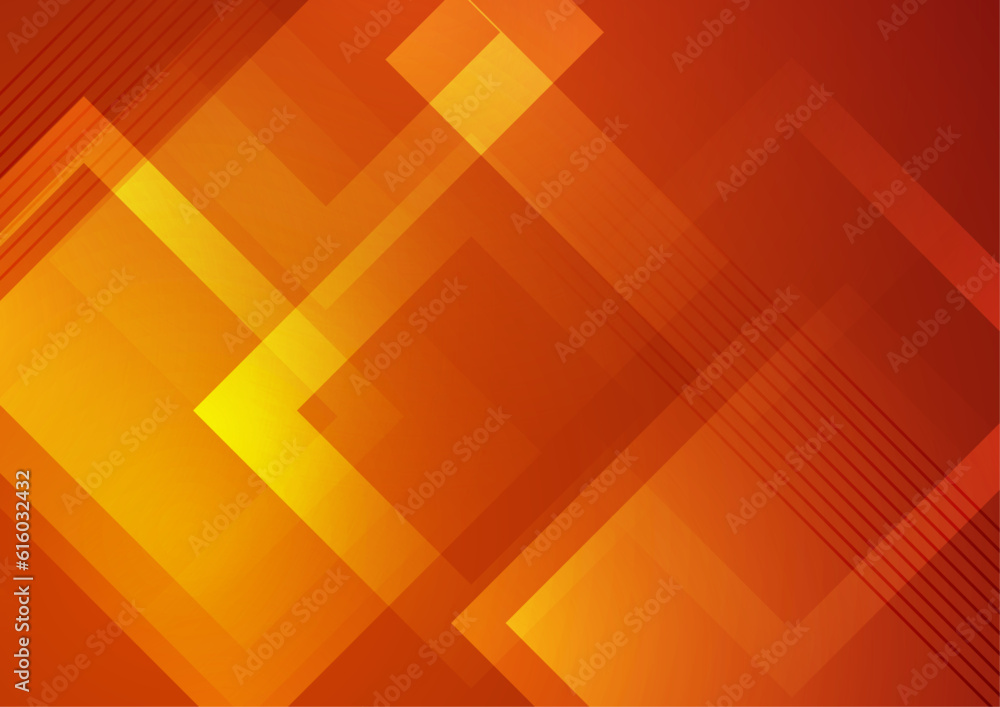 Abstract geometric poster cover design with minimal futuristic corporate concept. Geometric orange shape. Design elements for poster, magazine, book cover, brochure. Retro futuristic art design.