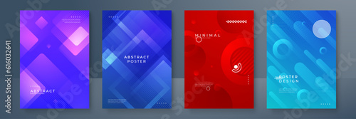 Modern abstract covers set, minimal covers design. Colorful geometric background, vector illustration.