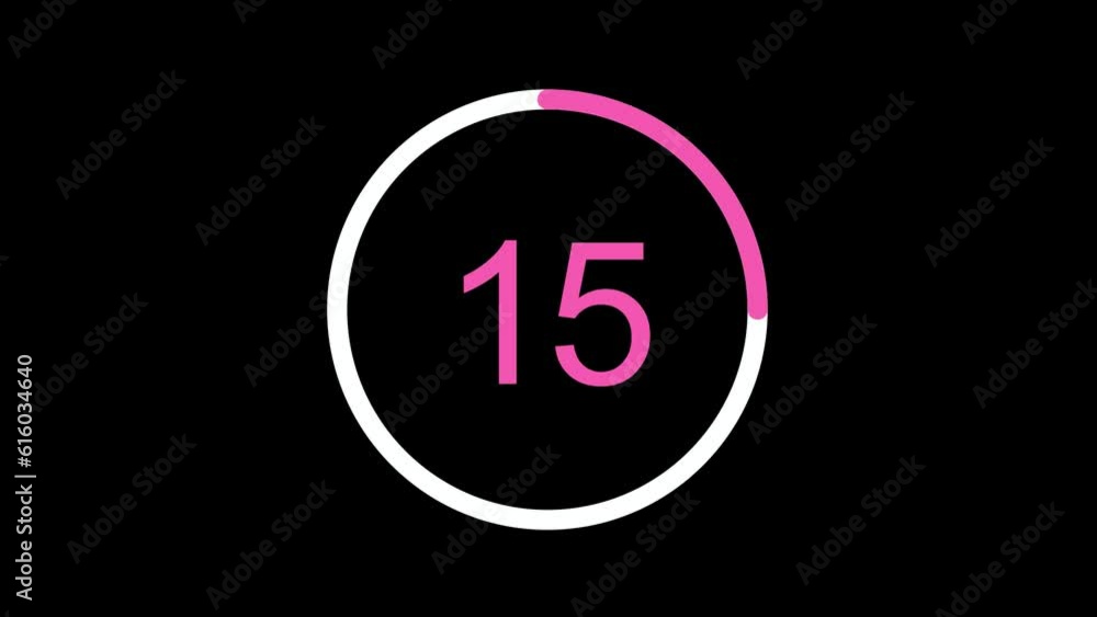 Alpha Transparent countdown overlay timer for a workout or gym video Alpha Transparent countdown overlay timer for a workout or gym video