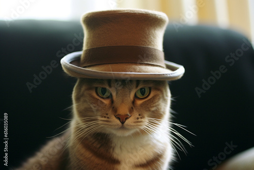 cute cat wearing a hat