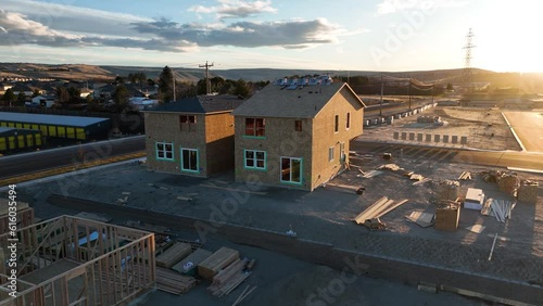 Wallpaper Mural Aerial view of new houses under construction in Tri-Cities, Washington. Torontodigital.ca