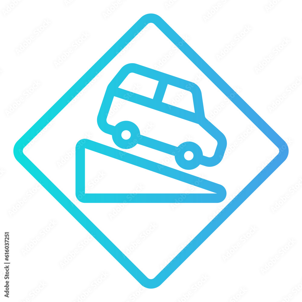 Steep descent icon in gradient line style, use for website mobile app presentation Steep descent icon in gradient line style, use for website mobile app presentation
