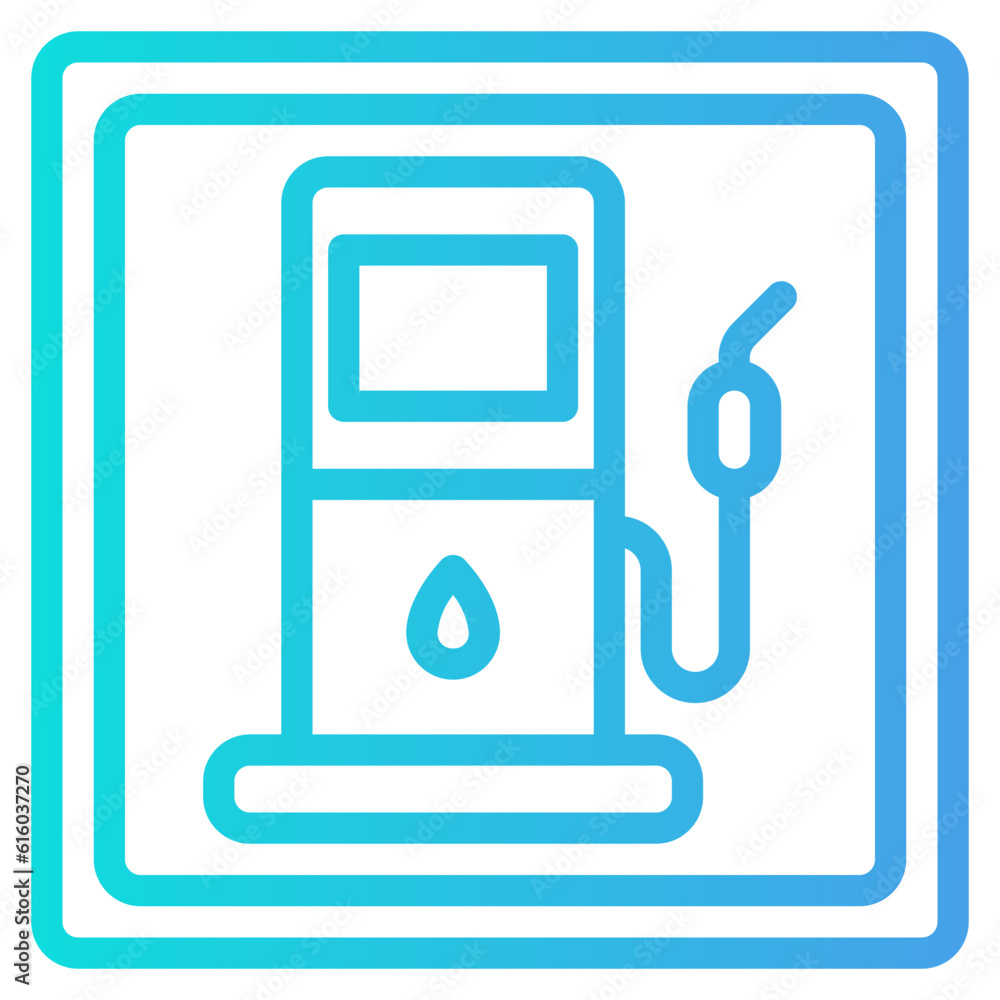 Gas station icon in gradient line style, use for website mobile app presentation Gas station icon in gradient line style, use for website mobile app presentation
