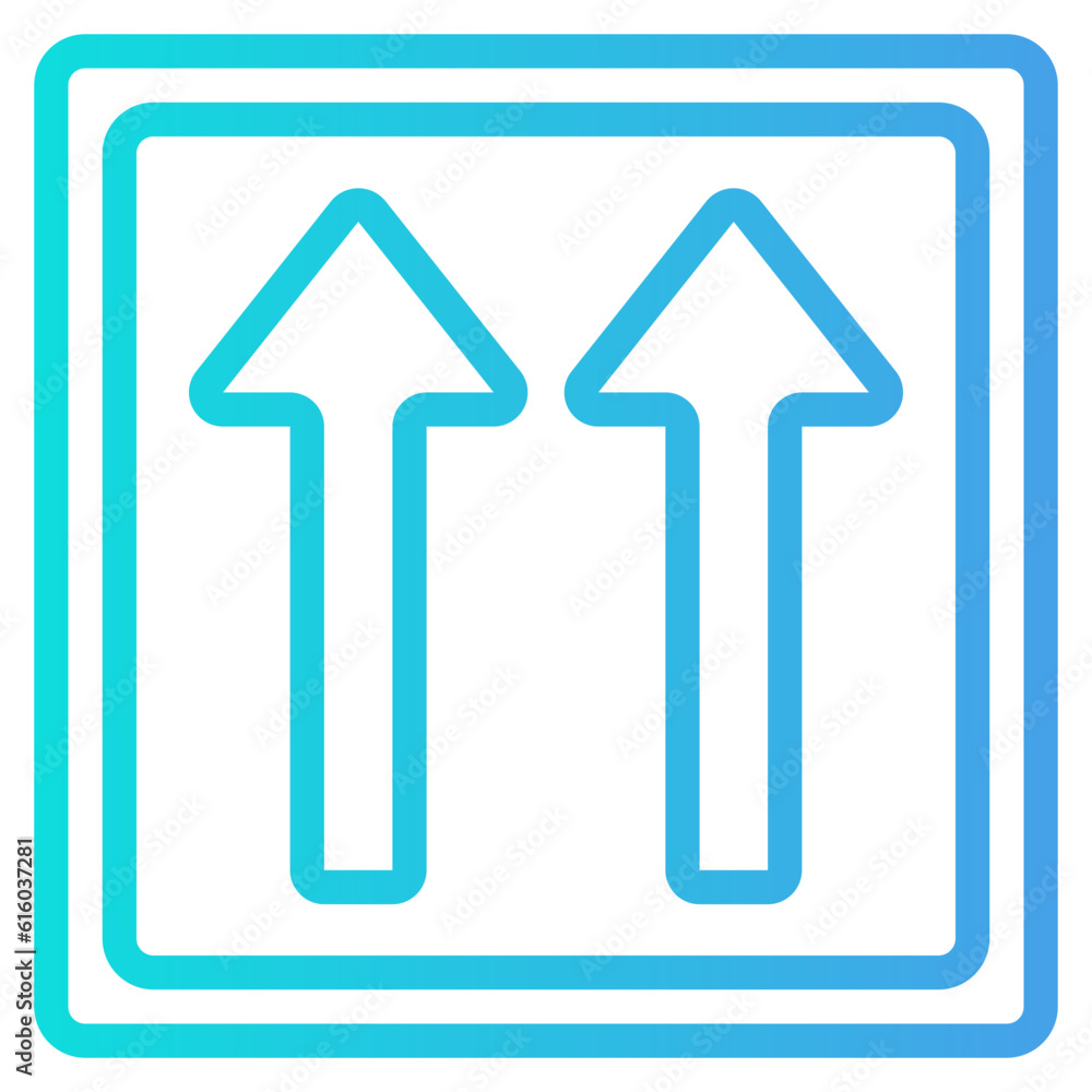 One way icon in gradient line style, use for website mobile app presentation One way icon in gradient line style, use for website mobile app presentation
