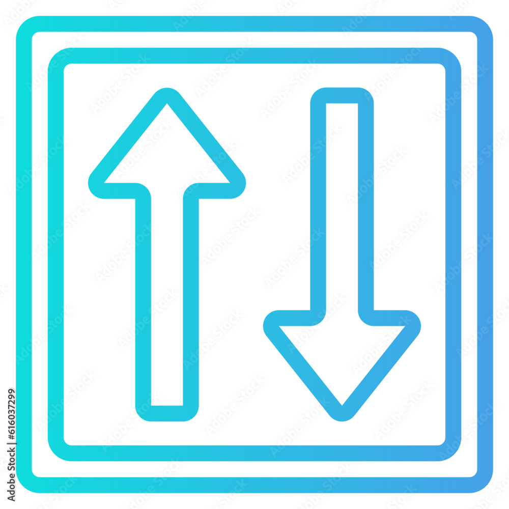 Two way icon in gradient line style, use for website mobile app presentation Two way icon in gradient line style, use for website mobile app presentation