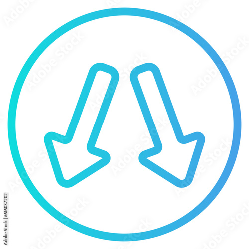 Left right icon in gradient line style, use for website mobile app presentation