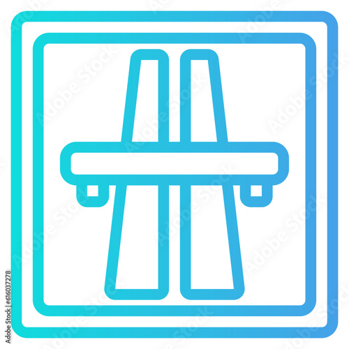 Motorway icon in gradient line style, use for website mobile app presentation
