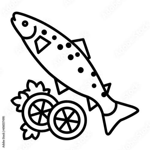 Trout line icon vector image.