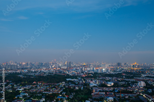 The topview of Bangkok cityscape thailand