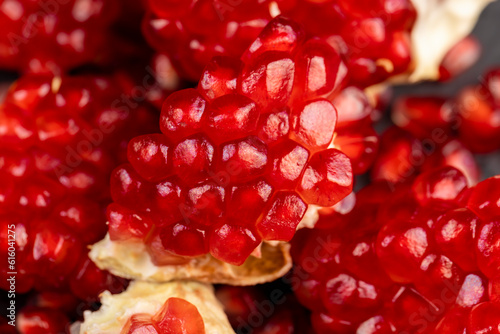 Red ripe pomegranate seeds with lots of juice