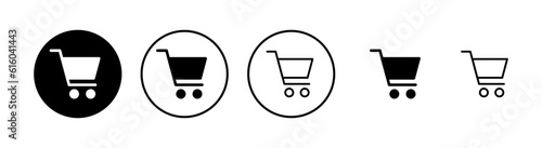 Shopping icons set. Shopping cart icon. Basket icon. Trolley