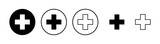 Plus Icons set. Add plus icon. Addition sign. Medical Plus icon