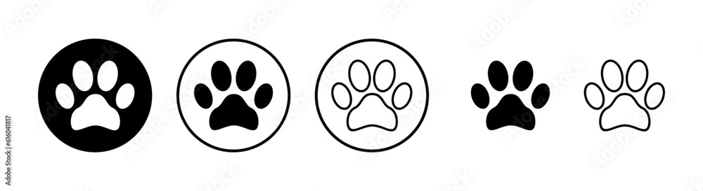 Paw icons set. Paw Print icon Paw icons set. Paw Print icon