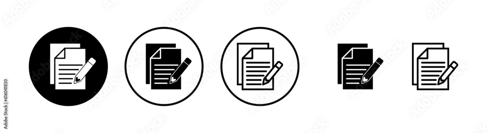 Note icons set. Taking note icon vector. Edit line icon. Document write. Content writing Note icons set. Taking note icon vector. Edit line icon. Document write. Content writing