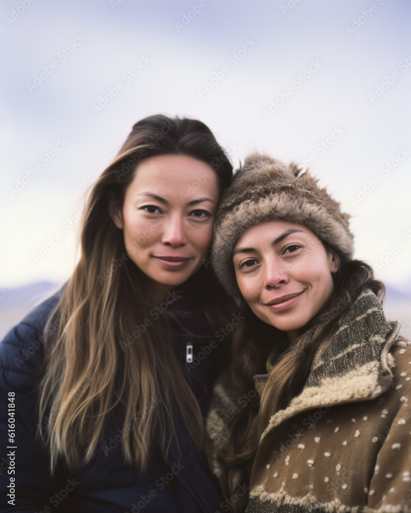 AI generated portrait of middle aged woman traveling in Alaska AI generated portrait of middle aged woman traveling in Alaska