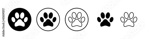Paw icons set. Paw Print icon