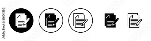 Note icons set. Taking note icon vector. Edit line icon. Document write. Content writing