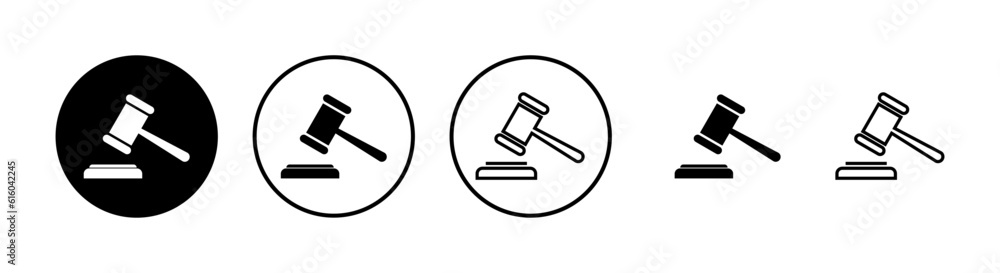 Gavel icons set. Hammer icon vector. Judge Gavel Auction Icon Vector. Bid Gavel icons set. Hammer icon vector. Judge Gavel Auction Icon Vector. Bid