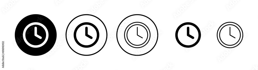 Clock icons set. Time icon vector. Clock vector icon Clock icons set. Time icon vector. Clock vector icon