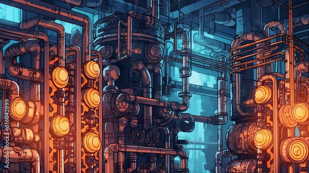 energy sector concept art . Fantasy concept , Illustration painting.
