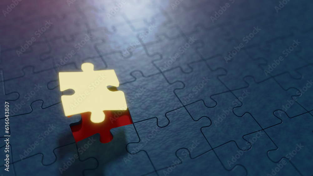 Fototapeta premium Business Strategy Puzzle: Achieving Success Through Creative Problem-Solving