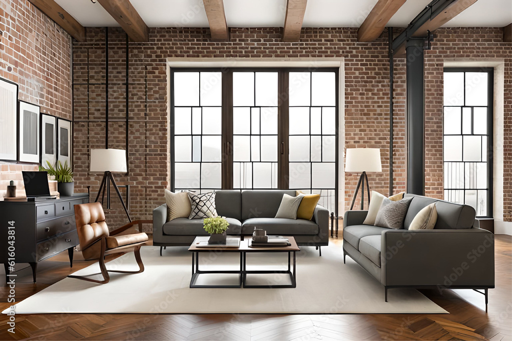 Fresh Look at Interior Design Of An Industrial Chic Living Room That Incorporates
