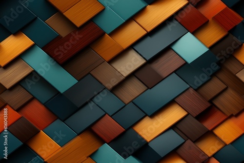 Wood pattern. abstract geometric wooden design. Generative AI 