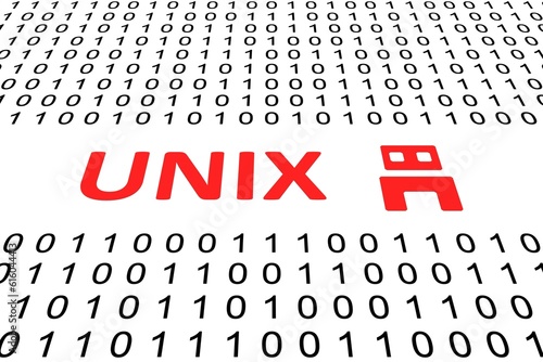 UNIX concept binary code 3d illustration photo
