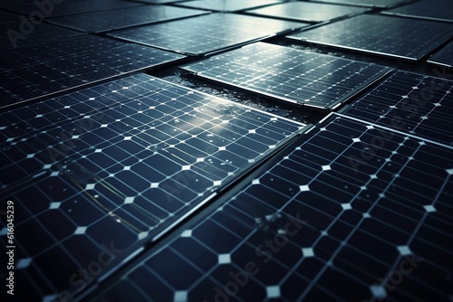 Close-up on solar panels. Green energy. 