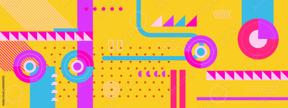 Obraz premium Geometry minimalistic artwork poster with simple shape and figure. Abstract vector pattern design in Scandinavian style for web banner, business presentation, branding package, fabric print, wallpaper