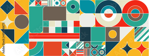 Vector flat design colorful mosaic banners