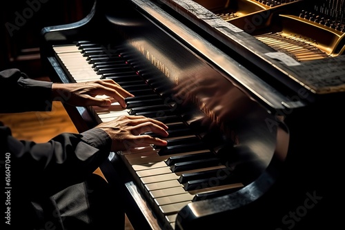 Fotografiet ピアノを弾く人の手元：AI作品
