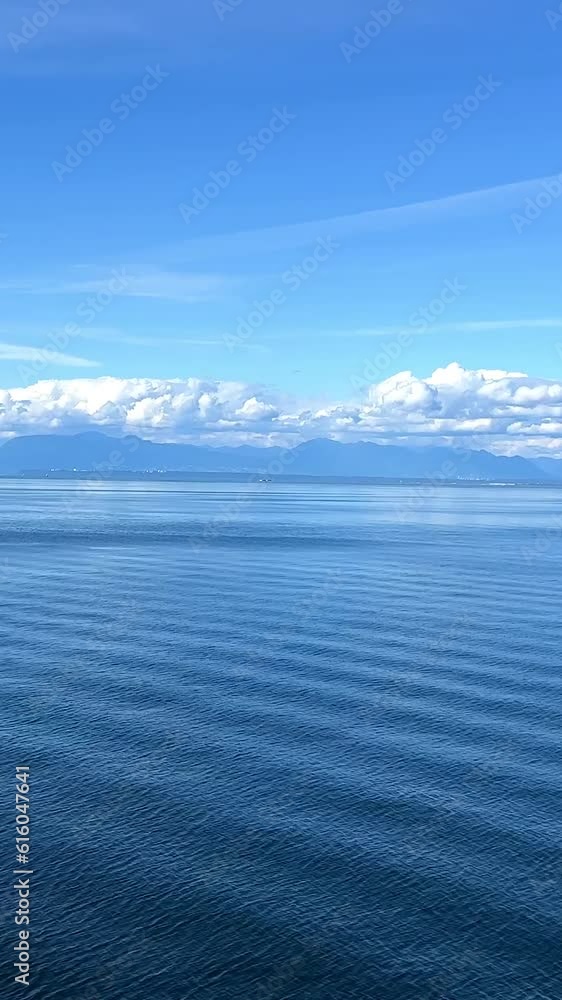 a journey across the Pacific Ocean on a liner, only the sea and water and the sky are visible, everything is blue, the horizon and a small part of the ship, rest on the water. High quality 4k footage a journey across the Pacific Ocean on a liner, only the sea and water and the sky are visible, everything is blue, the horizon and a small part of the ship, rest on the water. High quality 4k footage