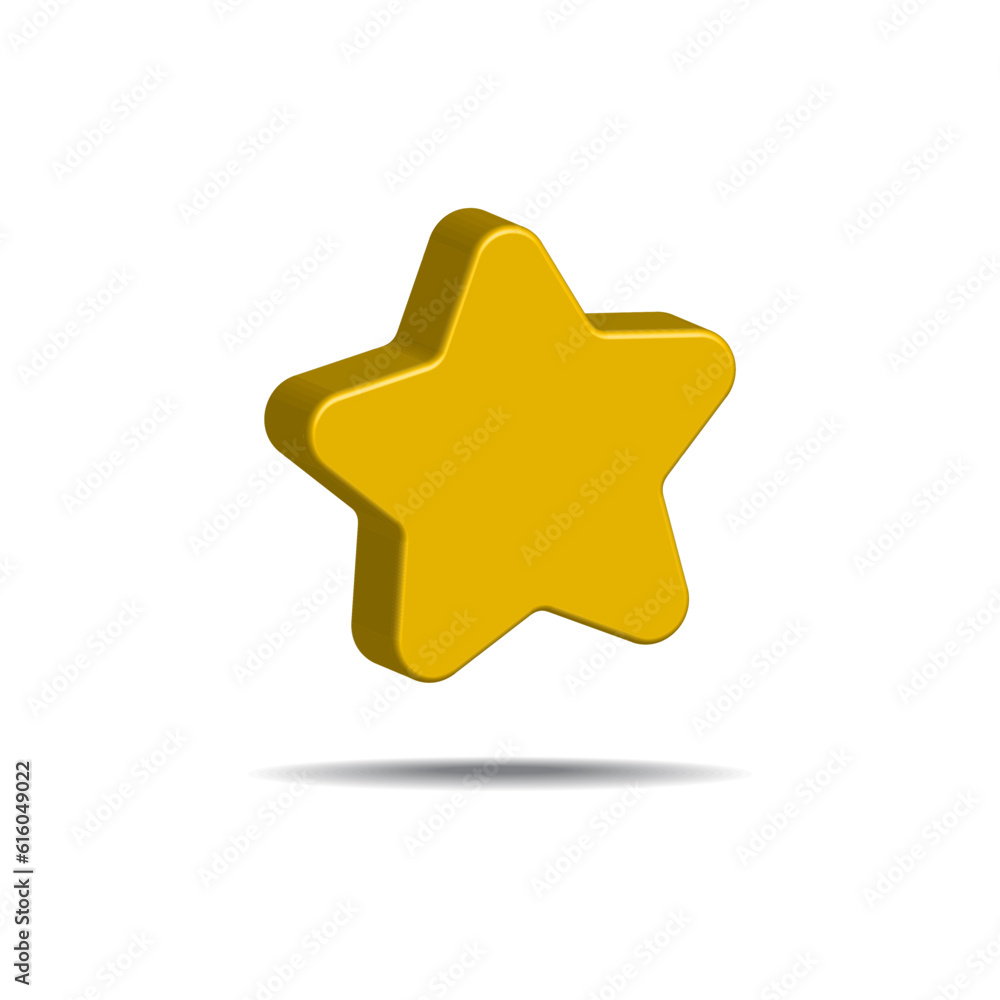 3D realistic star icon vector 3D realistic star icon vector