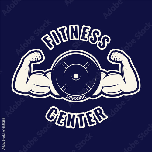 Set of Fitness Logo Retro Style. Good For Fitness Logo, Gym Logo. Template for sport icon, symbol, logo or other branding. Modern retro illustration.